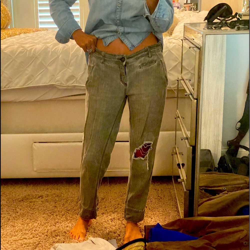 Free People Gray Relaxed Fit Jeans size 2